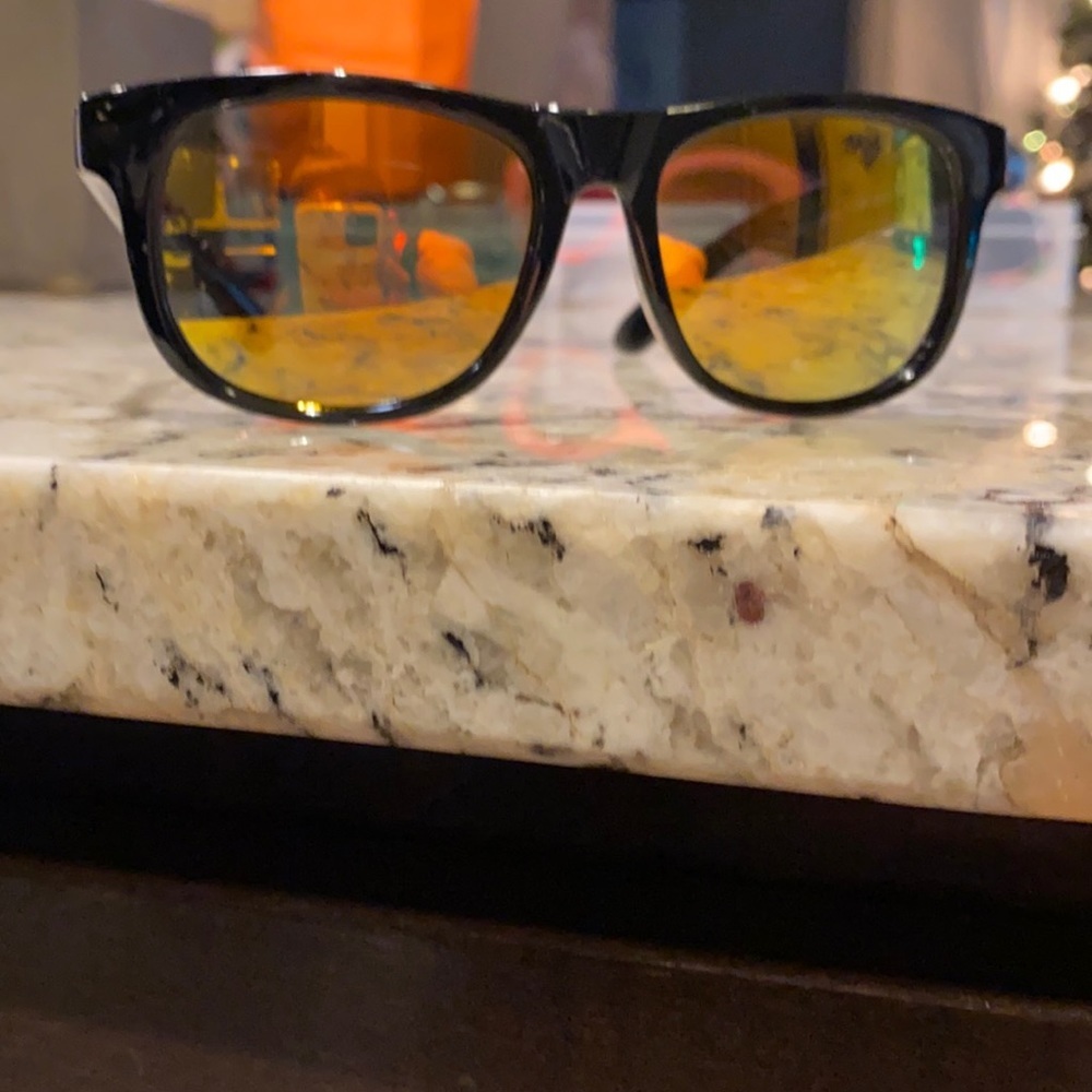 Black sunglasses 🕶 Target shades orange iridescent lenses black plastic frame​​